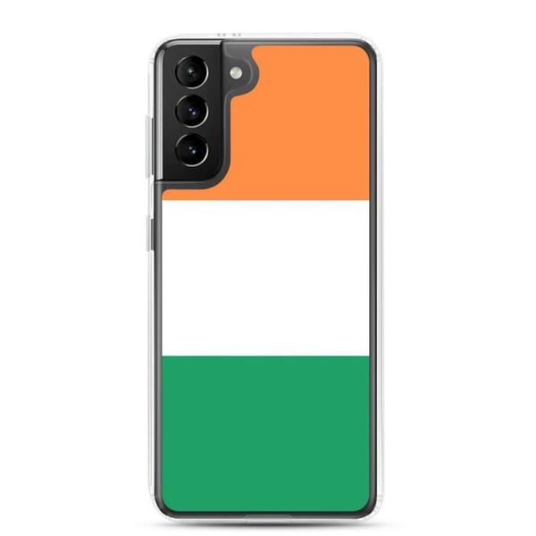 Mobilskal – Irlands Flagga – Kompatibel med Samsung Galaxy S21 Ultra – Mjuk Fodral – Stöttålig och Chockresistent – Pixelforma