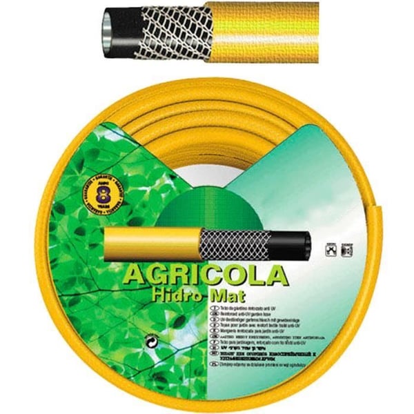 Manguera Amarilla Hidro Mat 15 mm. - 5/8" Rollo 50 Metros