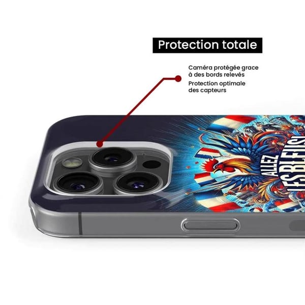 1001Coques - Silikonfodral kompatibelt med Samsung Galaxy A40 - Motiv allez les bleus - Originaldesign tryckt i Frankrike