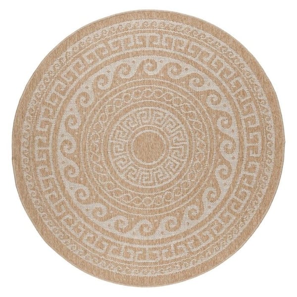 Utomhusmatta & Terrass Ayyildiz - 160 cm Rund - Beige - Utomhus Inomhus - Tvåfärgad - Ref 00887BEIGE