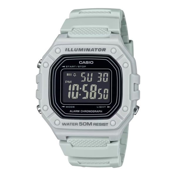 Klocka - Casio - W-218H-8BVEF - Grå Plast - Vattentålig 5 bar - Digital