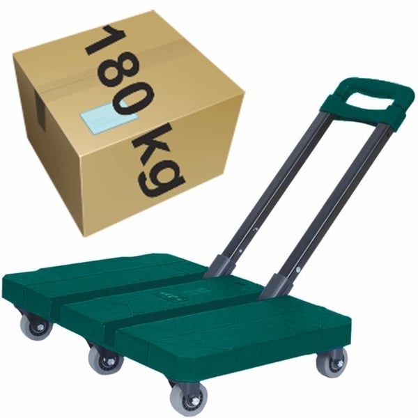 Fällbar transportvagn - Rockforce - Kapacitet 180 kg - RF-L016 - 6 gummihjul