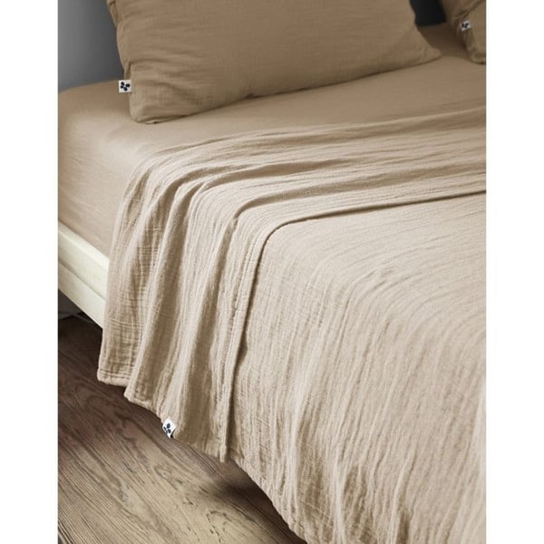 Platt draperi "Gaïa" alla dimensioner "Gaze de Coton" Fjärilseffekten - Gaia Snöre - 270 x 300 cm för King size säng
