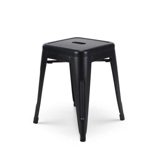 Svart metallpall - Höjd 46 cm