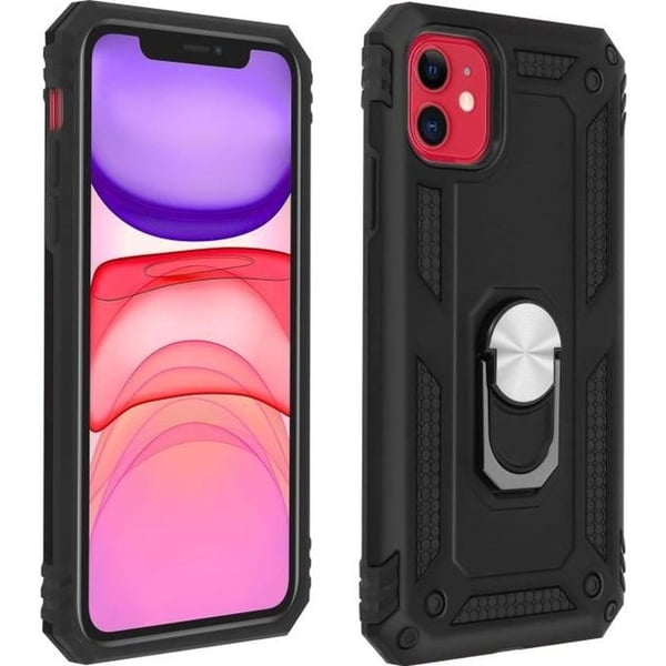 Coque - AVIZAR - iPhone 11 - Antichock - Videostativring - Svart