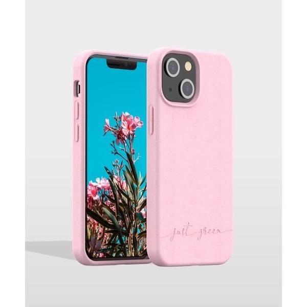 Coque - Just Green - iPhone 13 mini - Biologiskt nedbrytbar - Mjuk - Baby Pink