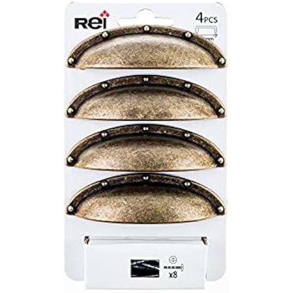 REI Set med 4 möbelhandtag Mittavstånd 64 mm Zamak Åldrad