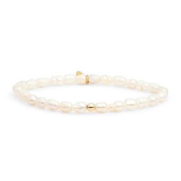 Armband - GLITTRANDE JUVELER - Saturne Liten - Pärlemor - Guldpläterad silver - 17,5 cm
