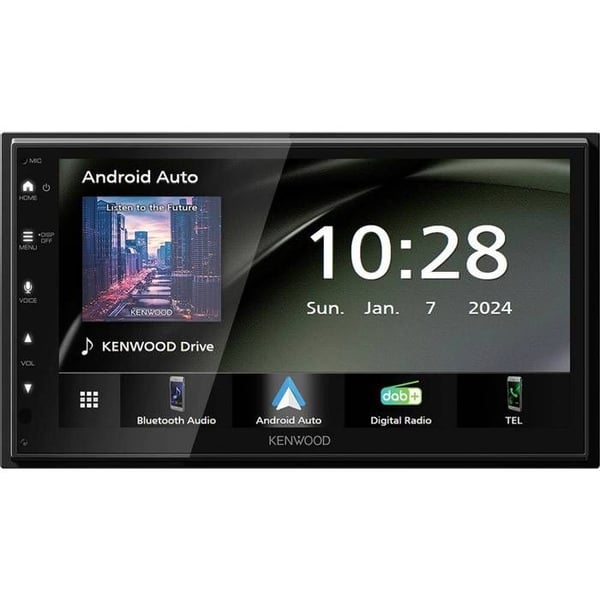 Kenwood Ampli-tuner multimediaband 2 DIN Android Auto™, Apple CarPlay, möjlighet att ansluta en backkamera, DAB+-mottagare