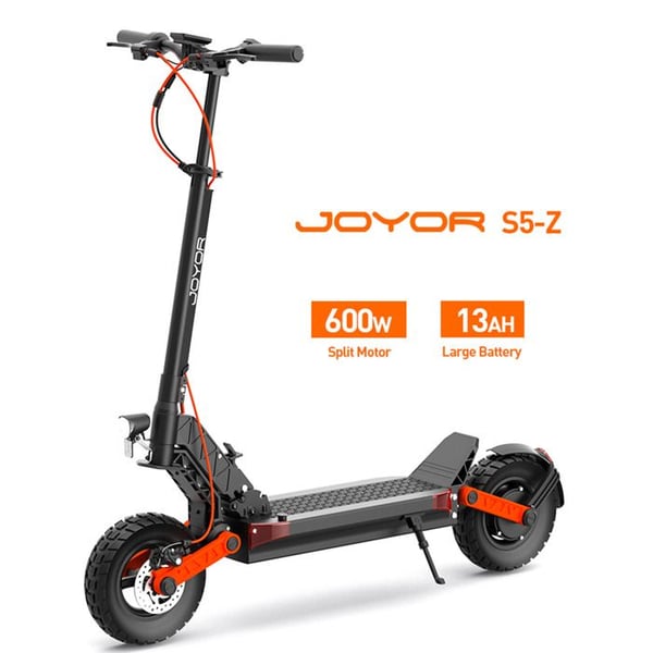 JOYOR S5-Z Elektrisk Scooter til Voksne - 600W Motor, 55km Rækkevidde, Skivebremser, Sammenfoldelig, 10" Dæk - Letvægts Køretøj