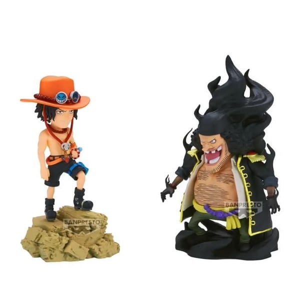 Figur - BANPRESTO - Portgas D.Ace vs Marshall D. Teach - Set om 2 - Licens One Piece - Skulpterade detaljer