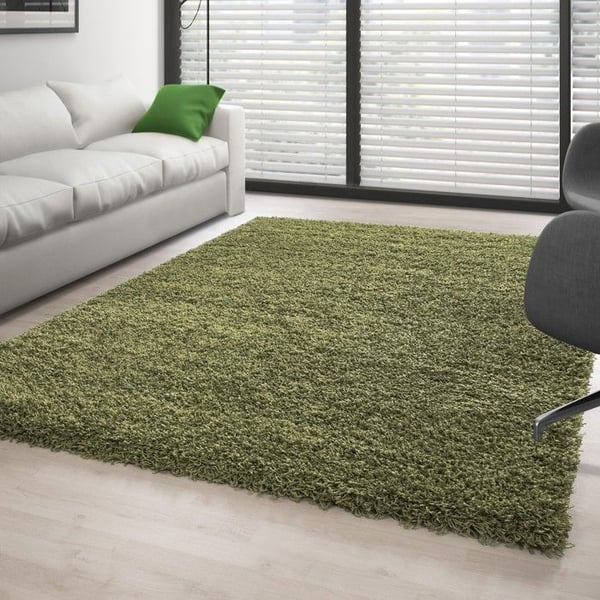Shaggy matta lång lugg unik färg GRÖN (80x150 cm)
