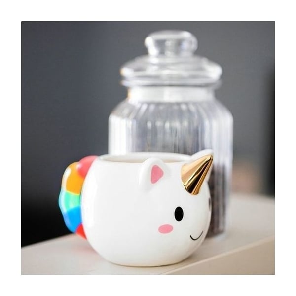 Rainbow unicorn cup guldhorn ovanlig originalmugg