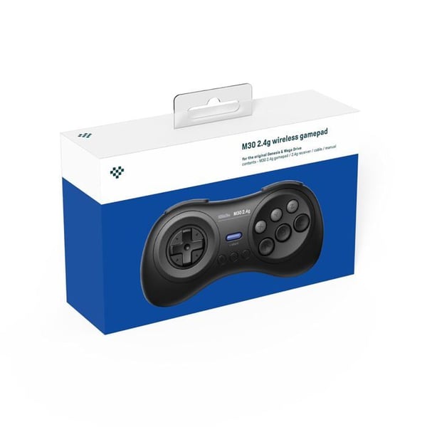 8bitdo Manette M30 2.4G Svart kompatibel med Sega Genesis & Mega Drive