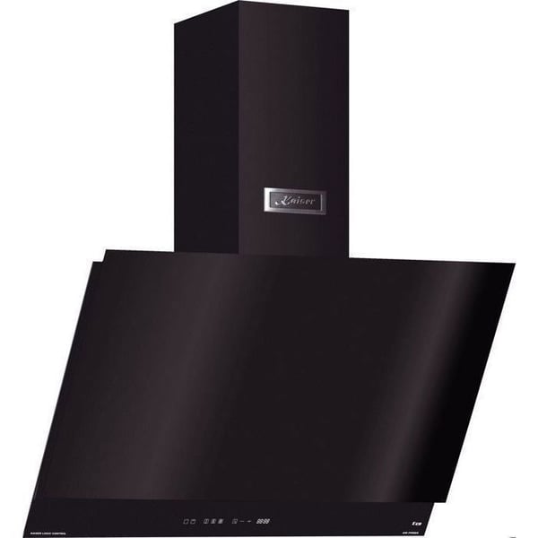 Kaiser Vinklad väggmonterad fläkt AT 7410 FR Köksfläkt 70 cm svart glas • FullTouch • Klass A • Utsugning/återvinning • 1250 m³/h