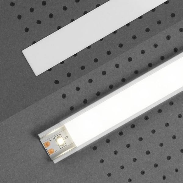 PROVISTON Plastikkappa "No.003" Vit för aluminiumprofil LED 2000 mm LED-belysning Indirekt belysning LED-remsor