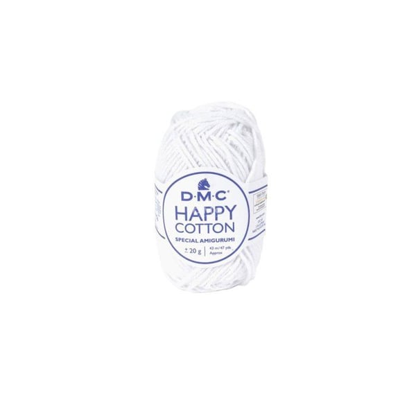 DMC - Natura Happy Cotton 3mm 20g Amigurumi och Virkning Col. 762 vit