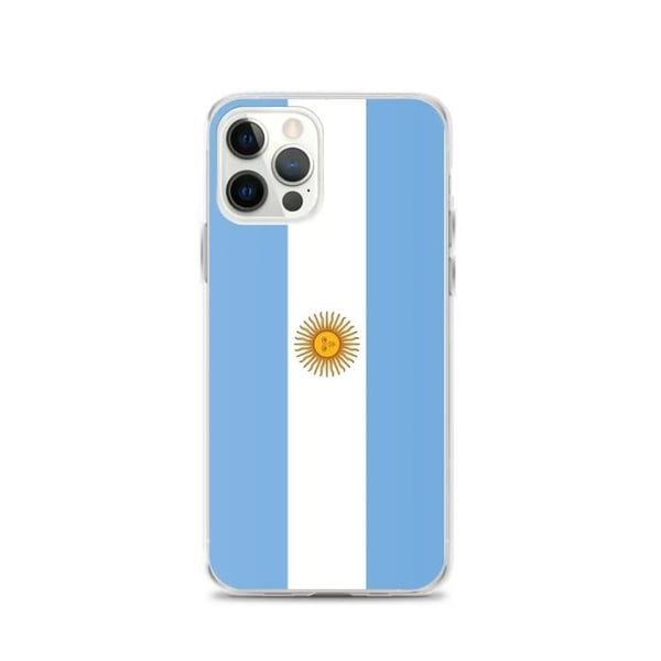 Mobilskal – Argentinas flagga – Kompatibel med iPhone 12 Pro – Mjuk fodral – Slitstark och stöttålig - Silikon - Pixelforma