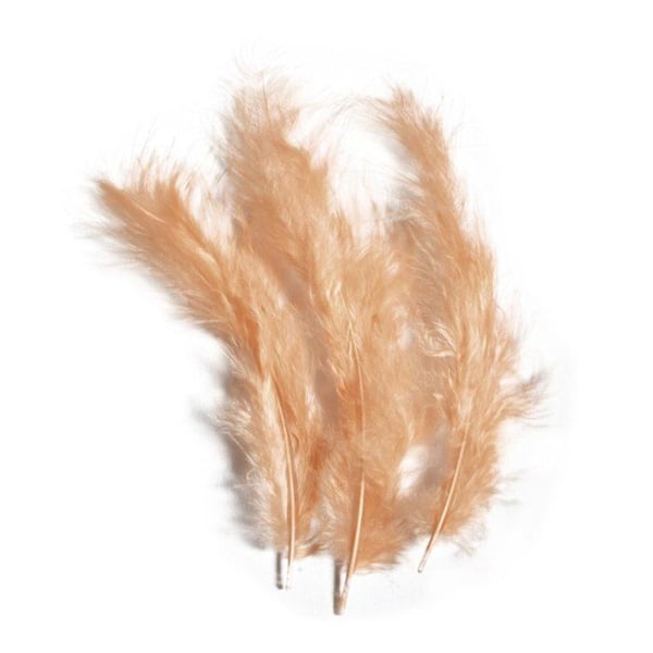 Dunliknande fjädrar, aprikos, 10 - 15 cm, 15 st