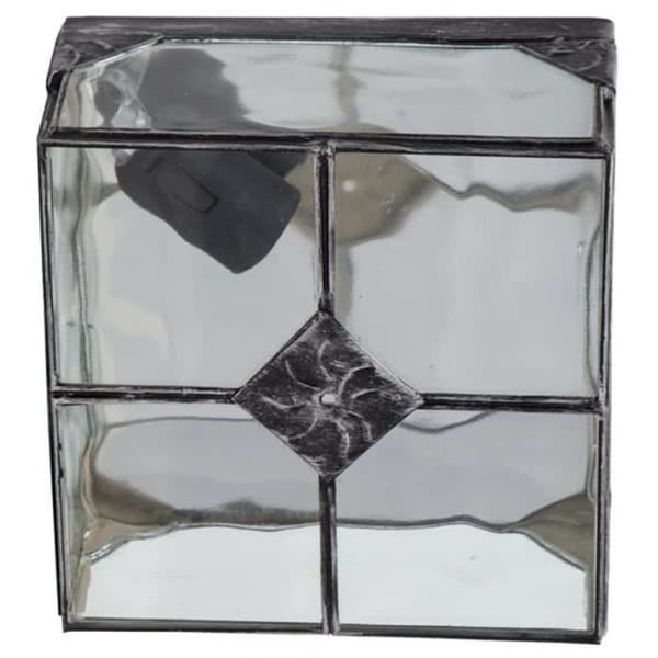 Taklampa - FAB 075582010 - Åldrat silverfärgat metall - Rått glas - E27 Taklampa - FAB 075582010 - Åldrat silverfärgat metall - Rått glas - E27