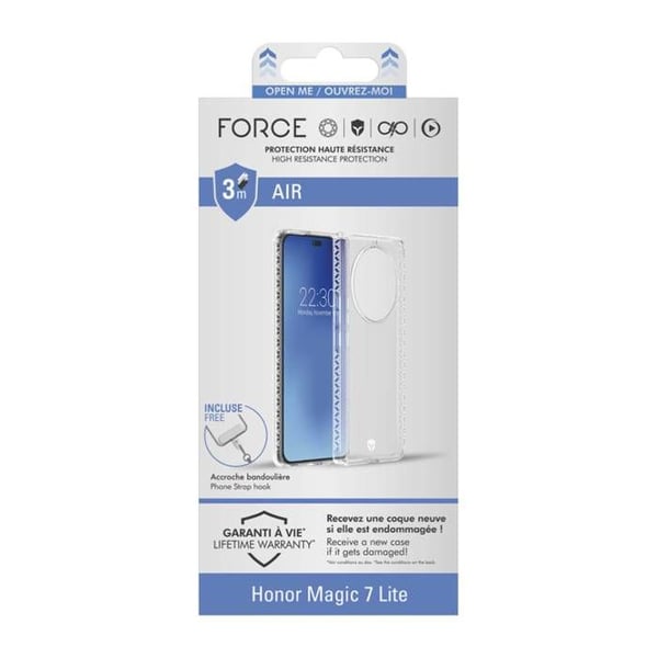 Bakcover - Honor - Magic 7 Lite - Förstärkt - 3m skydd - Transparent