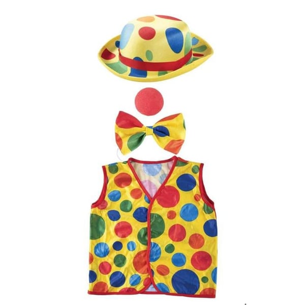 Kostym - LITEN CLOWN - Clownset - En storlek - Flerfärgad - För barn