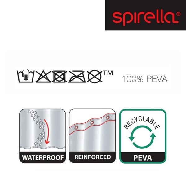 Bruseforhæng PEVA BLATT 180x200cm Hvid Spirella