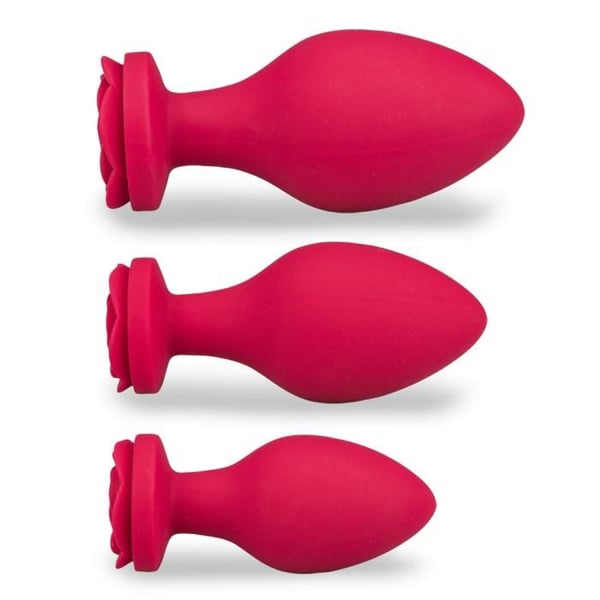 3-pack silikonpluggar Forever - Röd