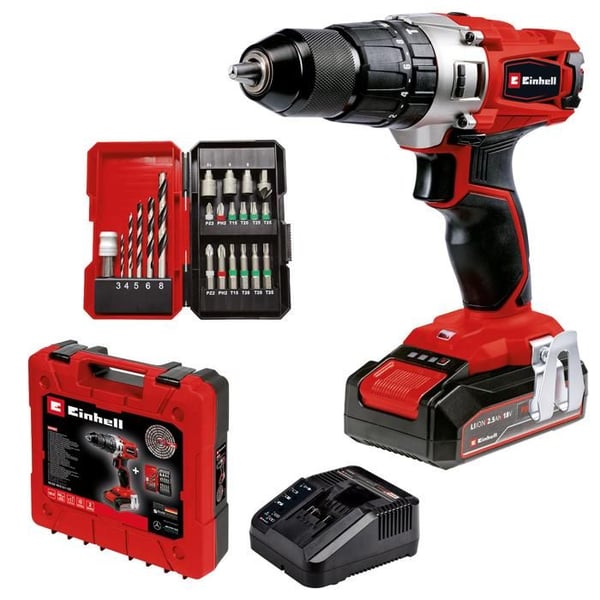 Einhell Sladdlös Slagborrskruvdragare TE-CD 18/2 Li-i +22 Kit PXC (18V) Levereras med Batteri 2,5Ah och Laddare