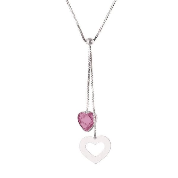 Halsband - LOVA LOLA VAN DER KEEN - Ametist & Hjärta - 925 Sterling Silver - Längd 42 cm - Dam Halsband - LOVA LOLA VAN DER KEEN - Ametist & Hjärta - 925 Sterling Silver - Längd 42 cm - Dam