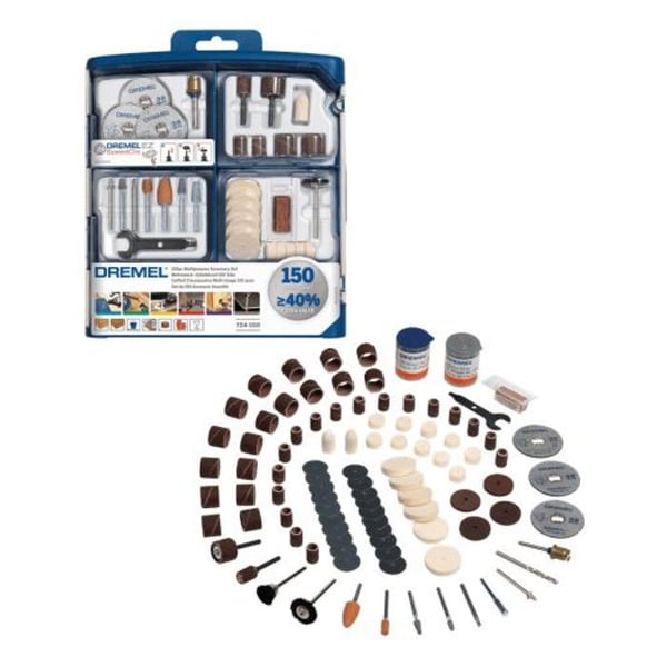 Coffret med 150 DREMEL-tillbehör - mångsidig användning Coffret med 150 DREMEL-tillbehör - mångsidig användning