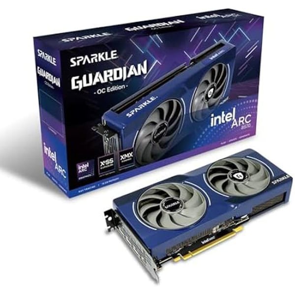 Grafikkort - Sparkle - Intel Arc B570 Guardian OC - 10 GB GDDR6 - TORN Cooling 2.0 - Blått ljus Grafikkort - Sparkle - Intel Arc B570 Guardian OC - 10 GB GDDR6 - TORN Cooling 2.0 - Blått ljus