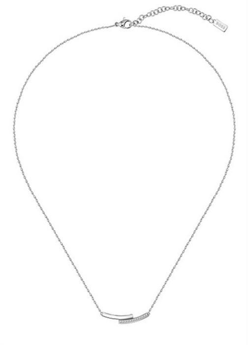 Elegant halsband i stål med kristaller 1580279