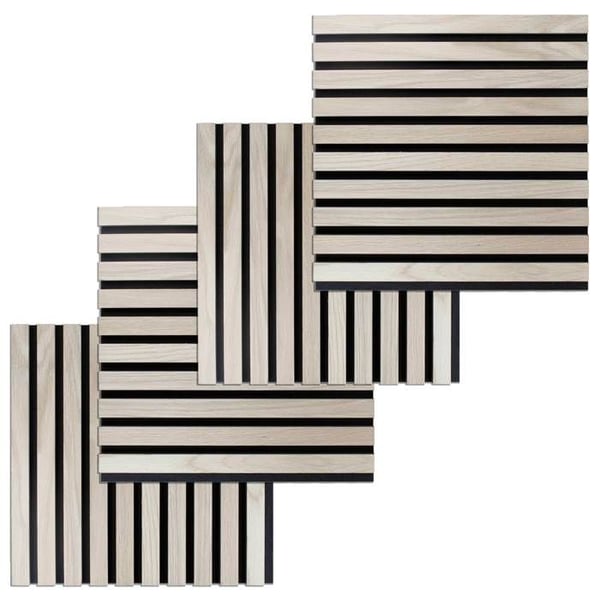 PROVISTON Akustisk väggpanel 400 x 400 mm Ljus ek MDF 3D akustiska paneler