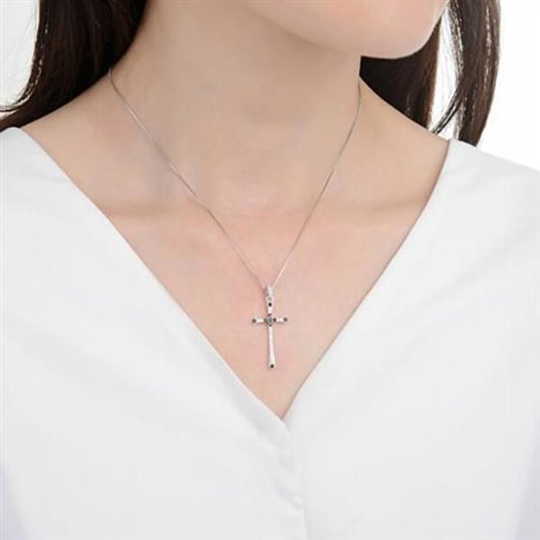 Original hänge med silver kors och zirkon kubisk P0001241