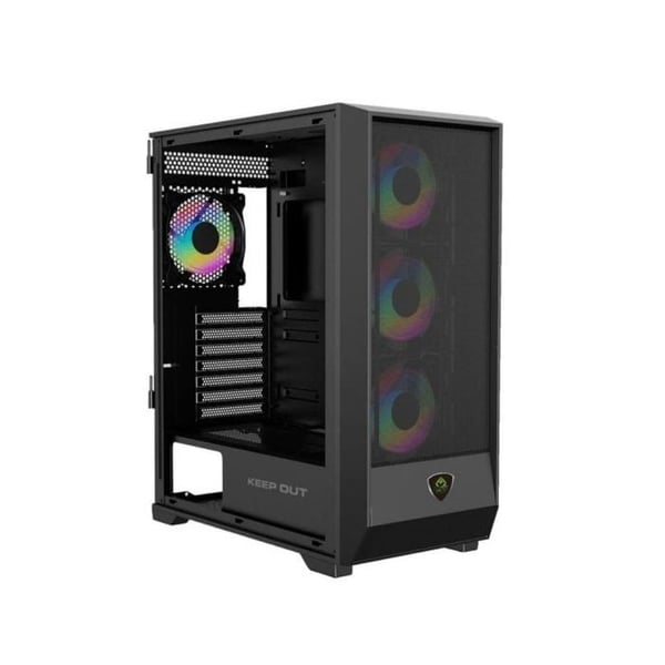 KeepOut XC-501 MESH ATX/Micro-ATX/ITX ARGB Svart Härdat Glas PC Gaming Chassi