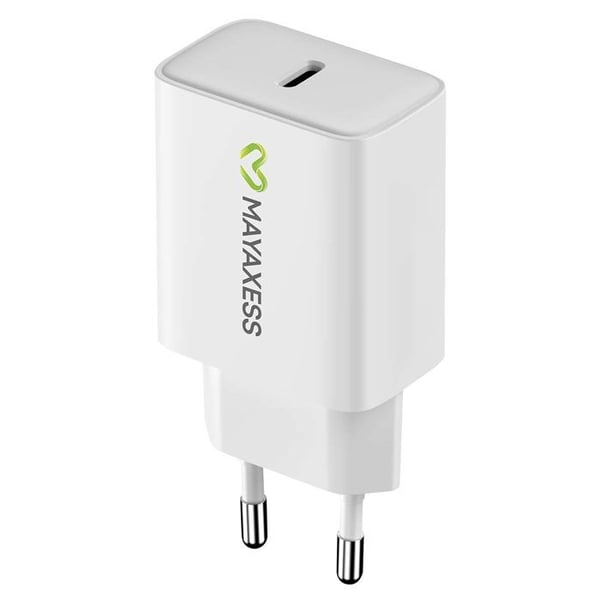 Laddare - MAYAXESS - Galaxy S25 Ultra - USB-C 20W - Snabbladdning - Vit