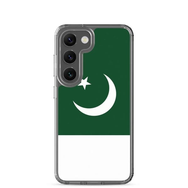 Mobilskal – Pakistanflagga – Kompatibel med Samsung Galaxy S23 – Mjuk Fodral – Slitstark och Stötresistent – Pixelforma