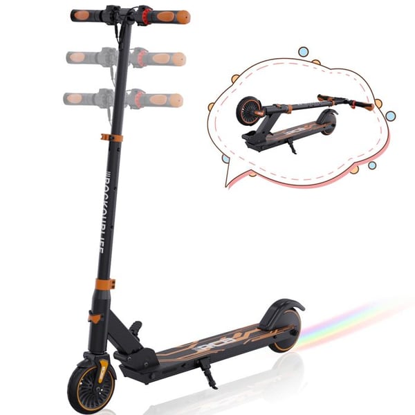 RCB R15 Elektrisk sammenklappelig scooter til børn Kun 7,55 kg Højdejusterbar Gave til børn og unge Orange