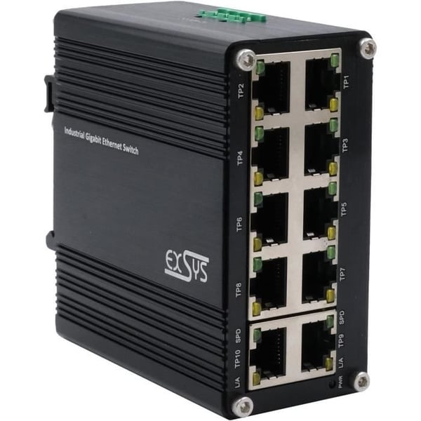 Switch Gigabit - GENERISK - EX-62025 - 10 portar - Temperatur -40°C till 80°C - Plug and Play