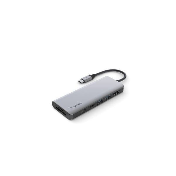 USB-C Hub - Belkin - 7-portars dockningsstation - 100 W strömförsörjning - 4K HDMI - RJ-45