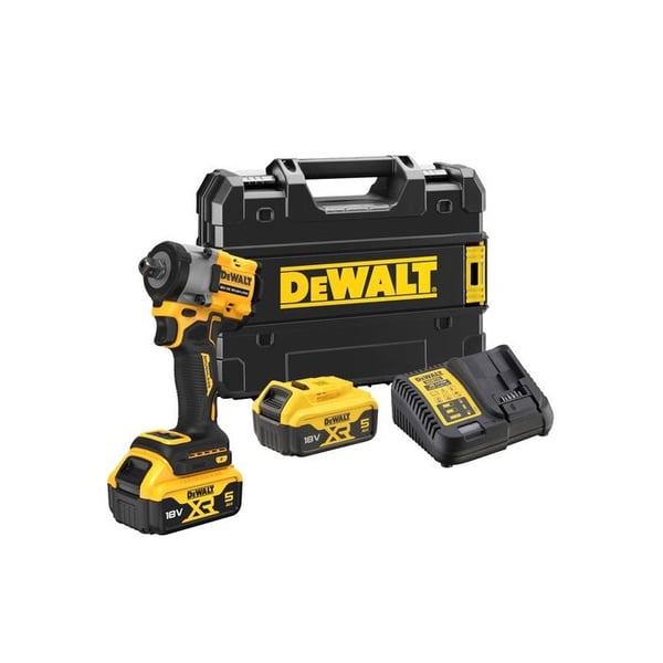 Slagskruvdragare 1/2" XR 18V li-ion borstlös - DEWALT - med 2 batterier 18V 5.0Ah - laddare - TSTAK - DCF922P2T-QW DCF922P2T-