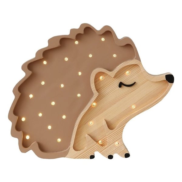 Bordslampa - Igelkott - Inbyggd LED - Naturlig furu - H25 cm