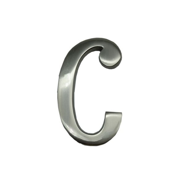 Brev C Nickel Matt 10 Cm Osynlig Fäste Edm. Inkluderar Fäste.