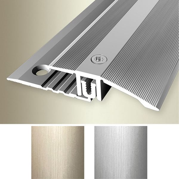 Tröskelprofil för Laminat L 44 mm Höjdskillnad 6.5 - 16 mm i Alu Platinium