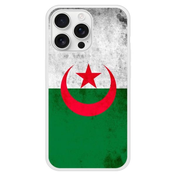 Silicone-skal med förstärkning, tryckt, kompatibel med Apple iPhone 16 Pro Max Algeriets flagga