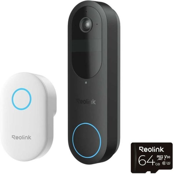 Sonnette - klockspel - kit för Reolink dörrklocka: D340B med dörrklocka och 64GB lagring