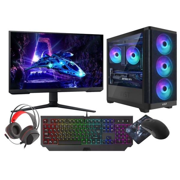 VIST PC Gaming Core i5-14400F - RAM 32Go - NVIDIA GeForce 5060 - SSD 1To - LCD 24" 180Hz - W11