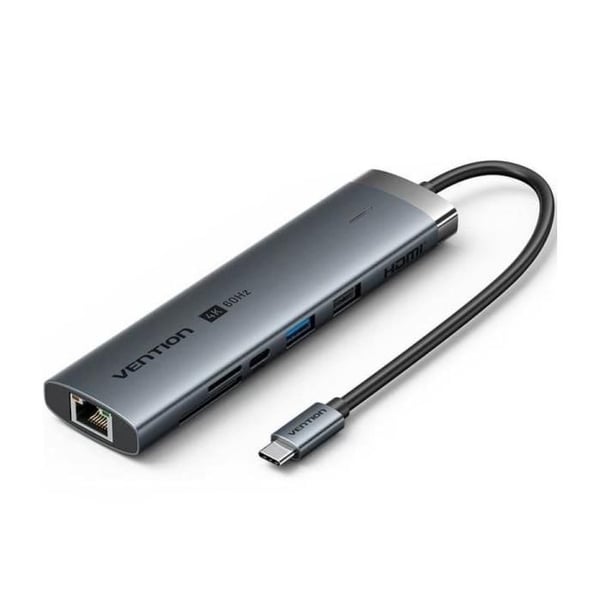 USB-C-dockningsstation - VENTION - TGUHB - 8-i-1 - HDMI 4K@60Hz - PD 100W - RJ45 Gigabit
