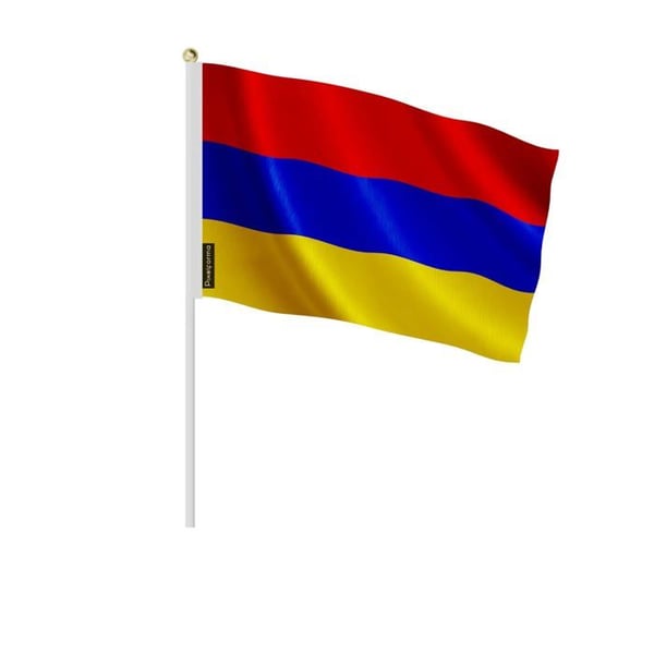 Mini-flagge – Armenien – 14 x 21 cm – Handhållna – Polyester - 50 stycken – Pixelforma